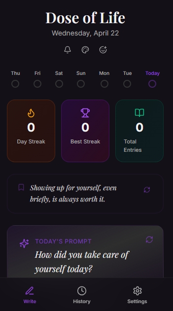 Dose of Life app screenshot on mobile.